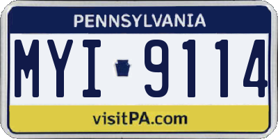 PA license plate MYI9114