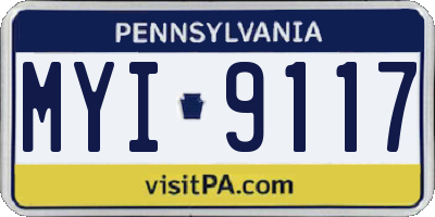 PA license plate MYI9117