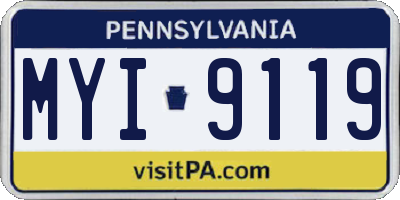 PA license plate MYI9119