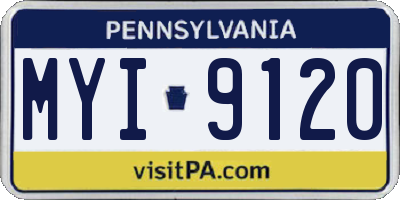 PA license plate MYI9120