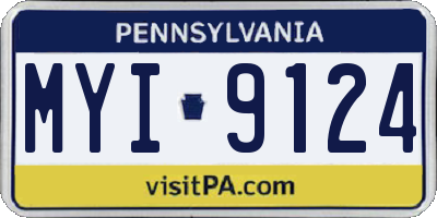 PA license plate MYI9124