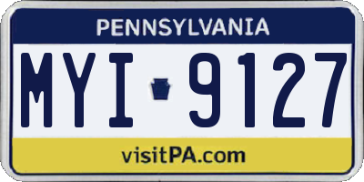 PA license plate MYI9127