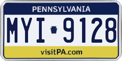 PA license plate MYI9128