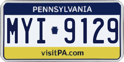 PA license plate MYI9129