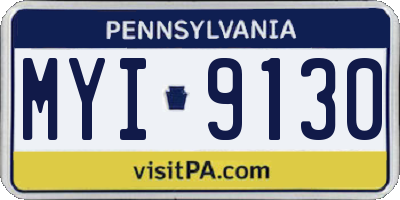 PA license plate MYI9130