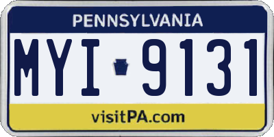 PA license plate MYI9131