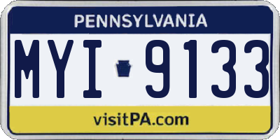 PA license plate MYI9133