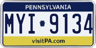 PA license plate MYI9134