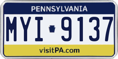 PA license plate MYI9137