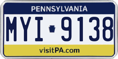 PA license plate MYI9138