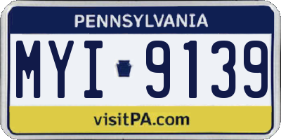 PA license plate MYI9139