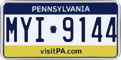 PA license plate MYI9144