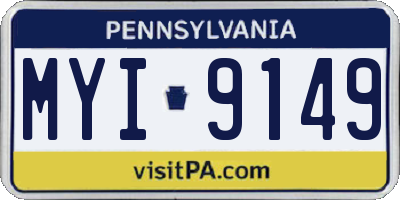 PA license plate MYI9149