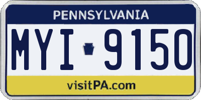 PA license plate MYI9150
