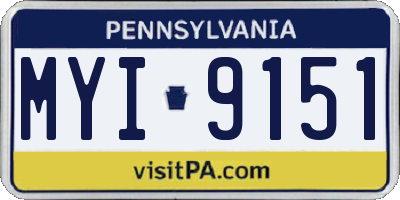 PA license plate MYI9151