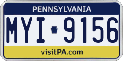 PA license plate MYI9156