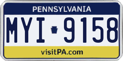 PA license plate MYI9158