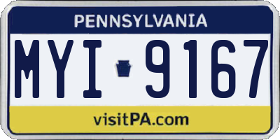 PA license plate MYI9167