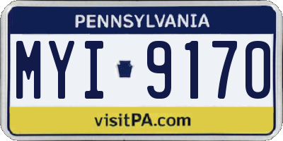 PA license plate MYI9170