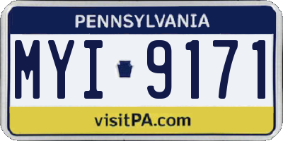 PA license plate MYI9171