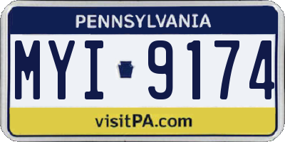PA license plate MYI9174