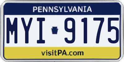 PA license plate MYI9175