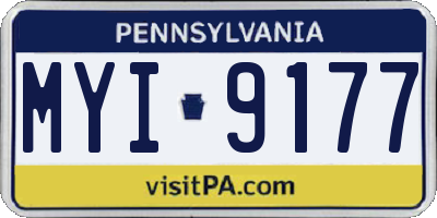 PA license plate MYI9177