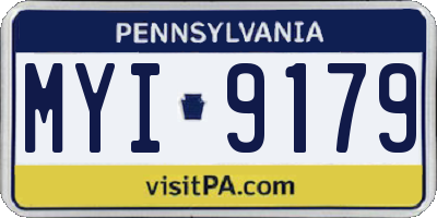 PA license plate MYI9179