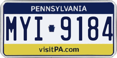 PA license plate MYI9184