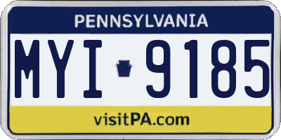 PA license plate MYI9185