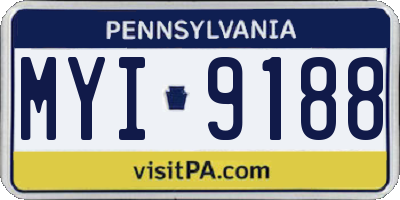 PA license plate MYI9188