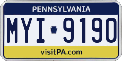 PA license plate MYI9190
