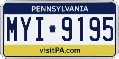 PA license plate MYI9195