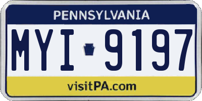 PA license plate MYI9197