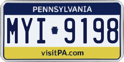 PA license plate MYI9198