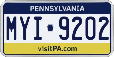 PA license plate MYI9202