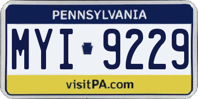 PA license plate MYI9229