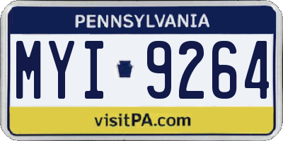 PA license plate MYI9264