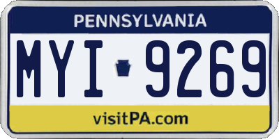 PA license plate MYI9269