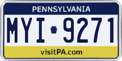 PA license plate MYI9271
