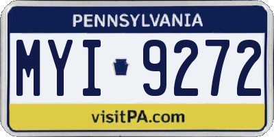 PA license plate MYI9272