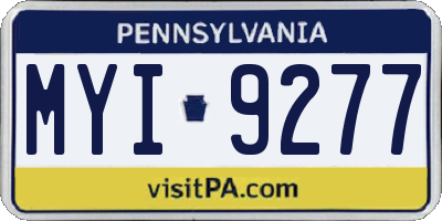 PA license plate MYI9277
