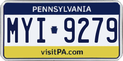 PA license plate MYI9279