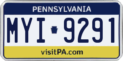 PA license plate MYI9291