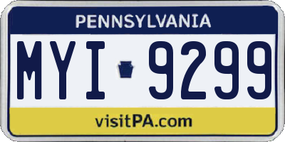 PA license plate MYI9299