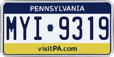 PA license plate MYI9319