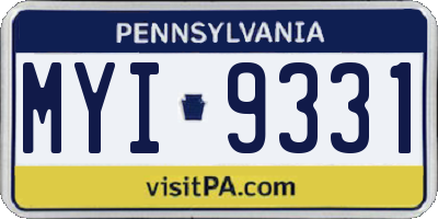 PA license plate MYI9331