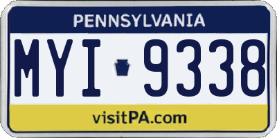 PA license plate MYI9338