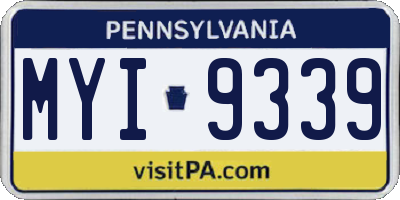 PA license plate MYI9339