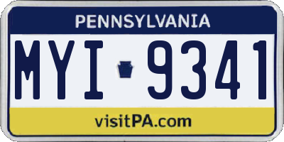 PA license plate MYI9341
